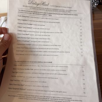 Daisy Mint - menu - Thai Near Me - Pasadena, California