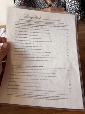 Menu photo 1 Daisy Mint Pasadena, CA
