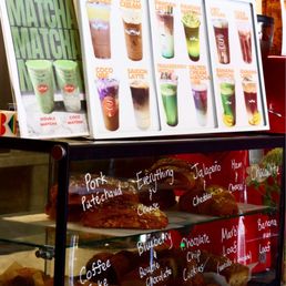 Baked goods and menu Baked goods and menu