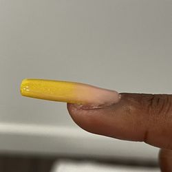 Flat ugly shaped nail that isn't even covering my whole nail bed