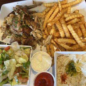 Golden Grill - Chicago shawarma with salad, humus & fries. - Lebanese Near Me - Fresno, California
