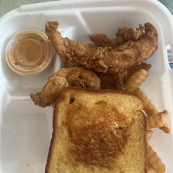 Guthrie's - Chicken tenders, fries, sauce, and toast