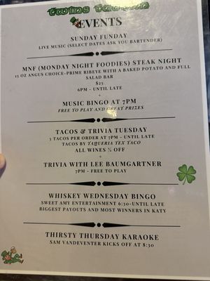 Menu photo 2 Twins Tavern Katy, TX