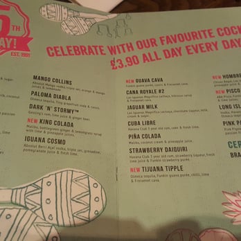 Las Iguanas - Cocktails! - Mexican Near Me - Glasgow, GLG