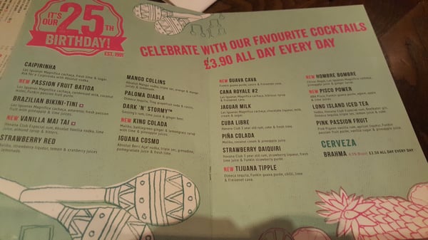 Menu photo 4 Las Iguanas Glasgow, GLG