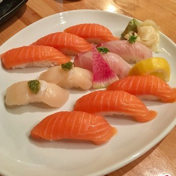 Sushi House - Salmon, hamachi, scallop nigiri - Japanese Near Me - San Bruno, California Sushi House - Salmon, hamachi, scallop nigiri - Japanese Near Me - San Bruno, California