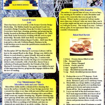 Certified Collision Center - December 2013 Newsletter - Body Shops Near Me - Lodi, California