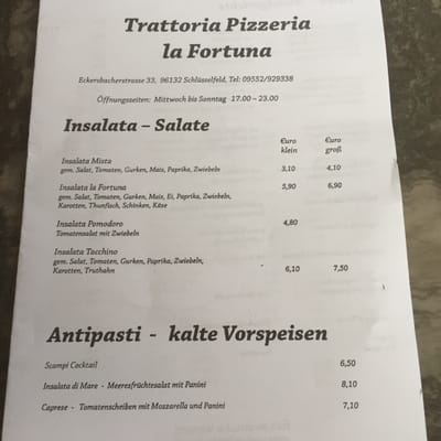 Menu photo 1 La Fortuna Schlüsselfeld, BY Menu photo 1 La Fortuna Schlüsselfeld, BY