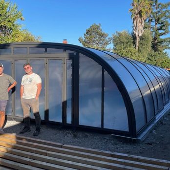 Handyman Andrei - Andrei and Max after completing the pool enclosure. - Handyman Near Me