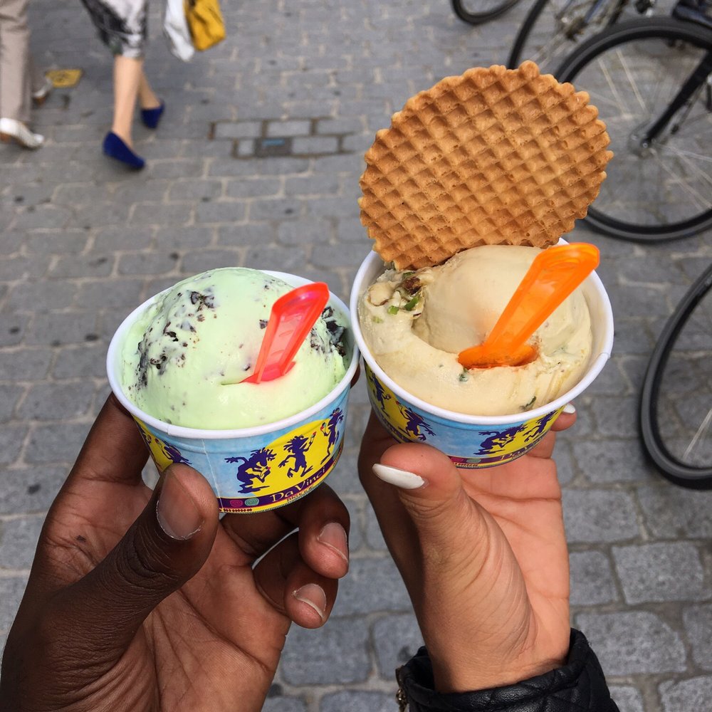 Gelateria Da Vinci - Our selection mint chocolate chip and pistachio. Both yummmm - Ice Cream & Frozen Yogurt Near Me - Bruges, VWV Gelateria Da Vinci - Our selection mint chocolate chip and pistachio. Both yummmm - Ice Cream & Frozen Yogurt Near Me - Bruges, VWV