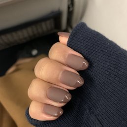 Almond chocolate dip nails Almond chocolate dip nails