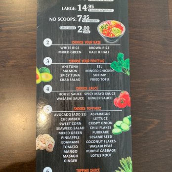 Poke Fresh - Menu. Signature bowls on other side. - Poke Near Me - Elkridge, Maryland Poke Fresh - Menu. Signature bowls on other side. - Poke Near Me - Elkridge, Maryland