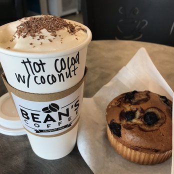 Bean’s Coffee - Hot coco and blueberry muffin - Coffee & Tea Near Me - Clearfield, Utah