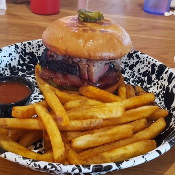 The Switch - "Buford's Diablo" sandwich (sliced brisket and sausage with jalapenos) - Barbeque Near Me - Austin, Texas