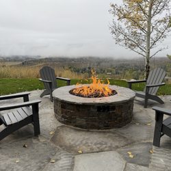 Growin Green - New fire pit and stone patio