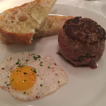Atlas Eats Kitchen & Bake Shop - Seared steak tartare with cute quail egg - Breakfast & Brunch Near Me - Irondequoit, New York