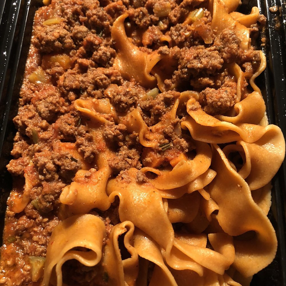 Cucina Al Volo - Smoked Paprika Pappardelle: long wide egg pasta infused w smoked paprika w beef bolognese sauce: ground beef w carrots, onions, celery $13 - Pasta Shops Near Me - Washington, DC, District of Columbia Cucina Al Volo - Smoked Paprika Pappardelle: long wide egg pasta infused w smoked paprika w beef bolognese sauce: ground beef w carrots, onions, celery $13 - Pasta Shops Near Me - Washington, DC, District of Columbia