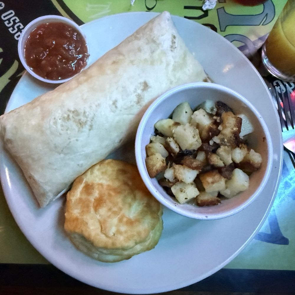 Aretha Frankensteins - Breakfast burrito with breakfast potatoes. - American Near Me - Chattanooga, Tennessee Aretha Frankensteins - Breakfast burrito with breakfast potatoes. - American Near Me - Chattanooga, Tennessee