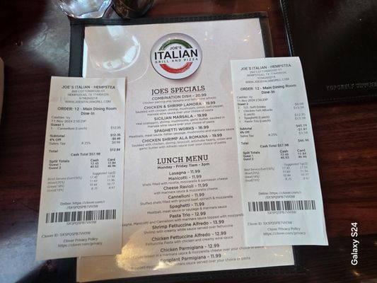 Menu photo 1 Joe’s Italian Grill Hempstead, TX Menu photo 1 Joe’s Italian Grill Hempstead, TX