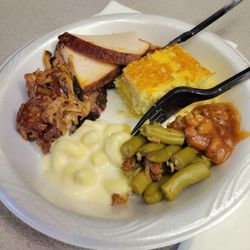 Bobbie Lane's BBQ - Catering. Pulled pork, brisket, turkey, cornbread,baked beans, green beans, mac & cheese