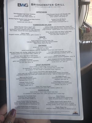 Menu photo 3 Bridgewater Grill Golden, CO