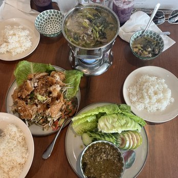 Angkor Wok - Beef soup, fish salad, fish dip with rice - Asian Fusion Near Me - Seattle, Washington