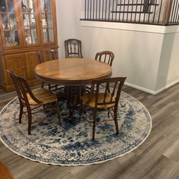 Antique dining room table set. Antique dining room table set.