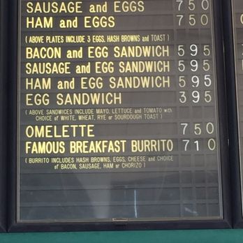 Lucky Boy - Menu of breakfast price 10/2016 - Burgers Near Me - Pasadena, California