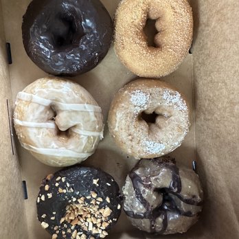Mighty-O Donuts - Half Dozen Donut Cinnamon Sugar Donut French Toast Donut Lots o' Chocolate Donut Good Ol' Glazed Chocolate Top Donut - Donuts Near Me - Seattle, Washington Mighty-O Donuts - Half Dozen Donut Cinnamon Sugar Donut French Toast Donut Lots o' Chocolate Donut Good Ol' Glazed Chocolate Top Donut - Donuts Near Me - Seattle, Washington