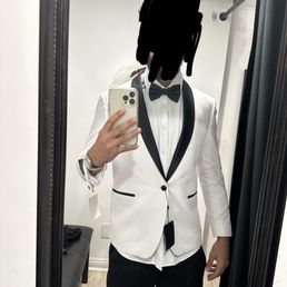 White wedding suit