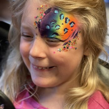 Angelic Expressions - Fun little Rainbow Leopard - Face Painting Near Me Angelic Expressions - Fun little Rainbow Leopard - Face Painting Near Me