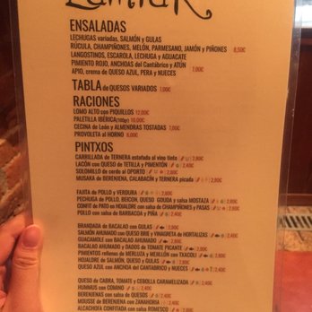 Lamiak - 餐牌背面 - Tapas Bars Near Me - Madrid, M