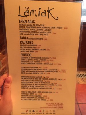 Menu photo 1 Lamiak Madrid, M