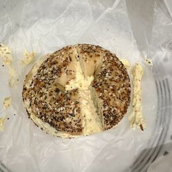 County Farm Bagels - Everything Bagel with veggie cream cheese