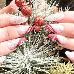 Lavie Nail Bar - White Christmas nail designs.