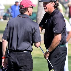 Dr. Lardon congratulating Phil Mickelson