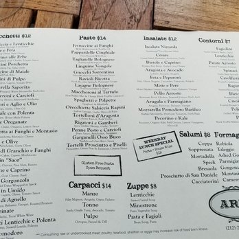 Aria Hell's Kitchen - So many fine choices! - Italian Near Me - New York, New York