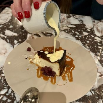 Bin 47 - Basque cheesecake and creme anglaise - American Near Me - Woodinville, Washington