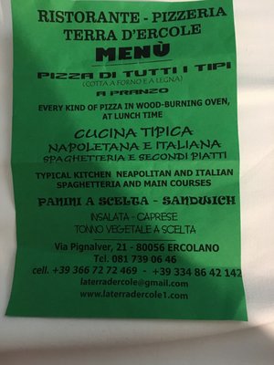 Menu photo 1 La Terra d'Ercole Ercolano, NA