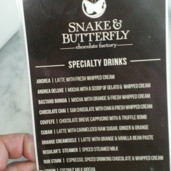 Snake & Butterfly - Specialty drinks including covfefe and cuban. - Gelato Near Me - Campbell, California Snake & Butterfly - Specialty drinks including covfefe and cuban. - Gelato Near Me - Campbell, California