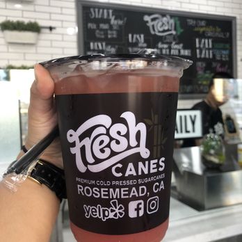 Fresh Cane Juice - Watermelon infused sugar cane juice mixed with coconut juice (half & half) 33oz - Juice Bars & Smoothies Near Me - Rosemead, California