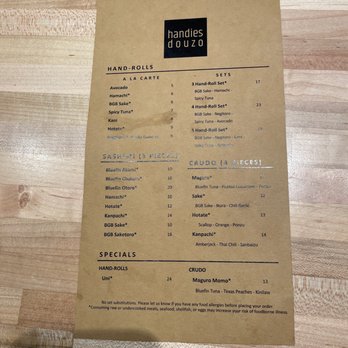 Handies Douzo - Menu - Sushi Bars Near Me - Houston, Texas Handies Douzo - Menu - Sushi Bars Near Me - Houston, Texas