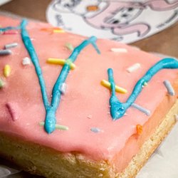 Raspberry Pop-Tart, shortbread + raspberry filling. $5 + tip