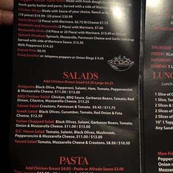 OC Pizza - Front of menu - Pizza Near Me - Mission Viejo, California OC Pizza - Front of menu - Pizza Near Me - Mission Viejo, California