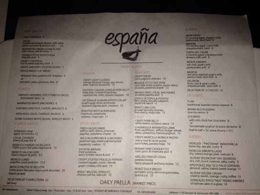 Menu photo 7 España Restaurant Vancouver, BC Menu photo 7 España Restaurant Vancouver, BC