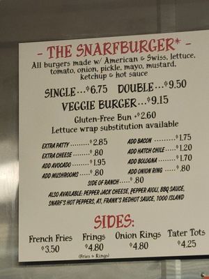 Menu photo 2 Snarfburger Denver, CO