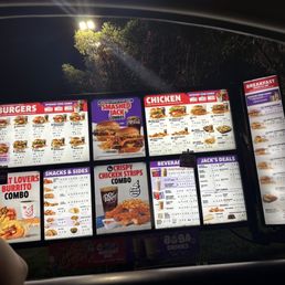 a menu for a fast food restaurant