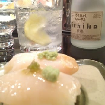 Sushi Spot - Iichiko shouchu w fresh scallop - Sushi Bars Near Me - Tarzana, California Sushi Spot - Iichiko shouchu w fresh scallop - Sushi Bars Near Me - Tarzana, California