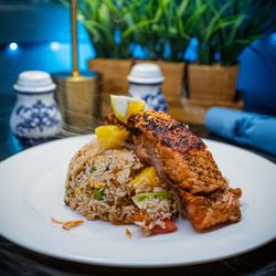 Thai Thai II - Pineapple apple fried rice with salmon