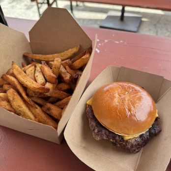 Bearded Iris Brewing - Smash burger and fries - Breweries Near Me - Nashville, Tennessee